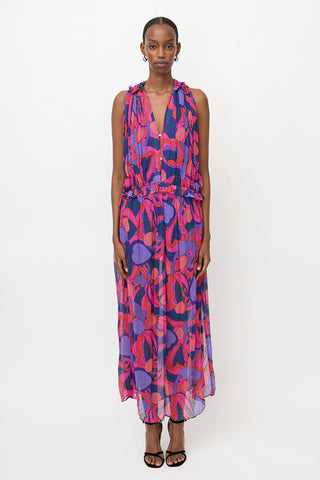 Isabel Marant Crinkled Silk Alsaw Dress