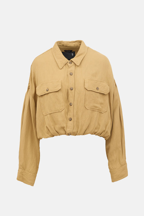 R13 Twill Utility Bubble Shirt
