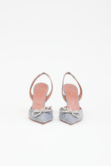 Amina Muaddi Denim Rosie Slingback Heel
