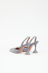 Amina Muaddi Denim Rosie Slingback Heel