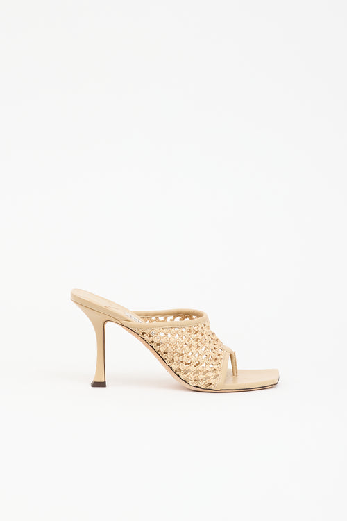 Jimmy Choo Leather & Raffia Mule