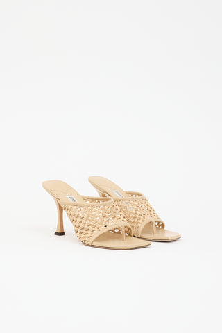 Jimmy Choo Leather & Raffia Mule