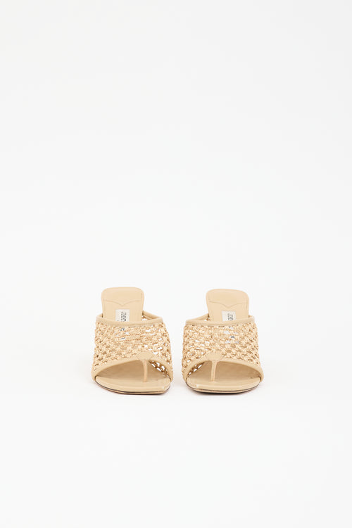 Jimmy Choo Leather & Raffia Mule