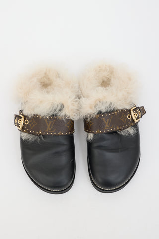 Louis Vuitton Leather & Shearling  Clog