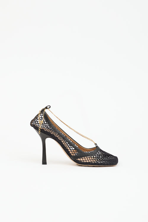 Bottega Veneta Mesh Stretch Chain Sandal