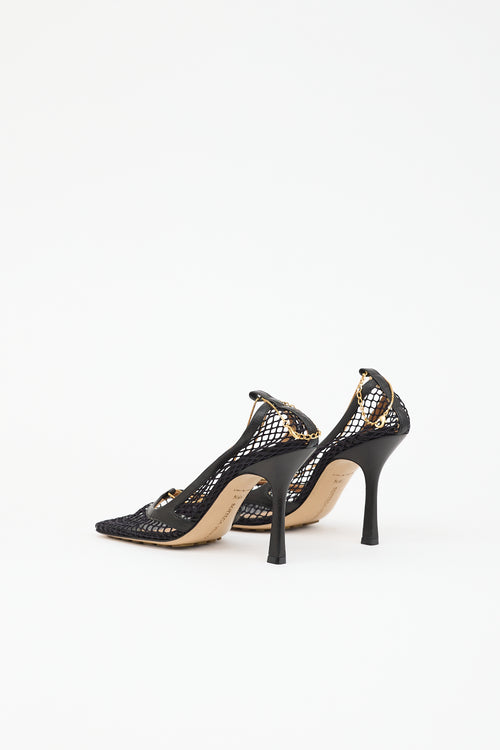 Bottega Veneta Mesh Stretch Chain Sandal