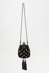 Saint Laurent Suede Studded Small Anja Bucket Bag