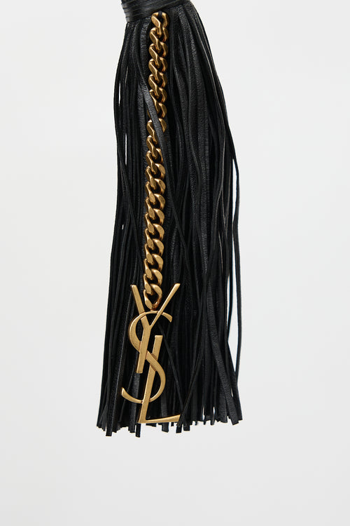 Saint Laurent Suede Studded Small Anja Bucket Bag