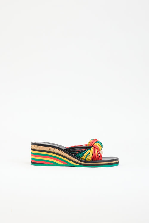 Chloé Leather Knotted Wedge Sandal