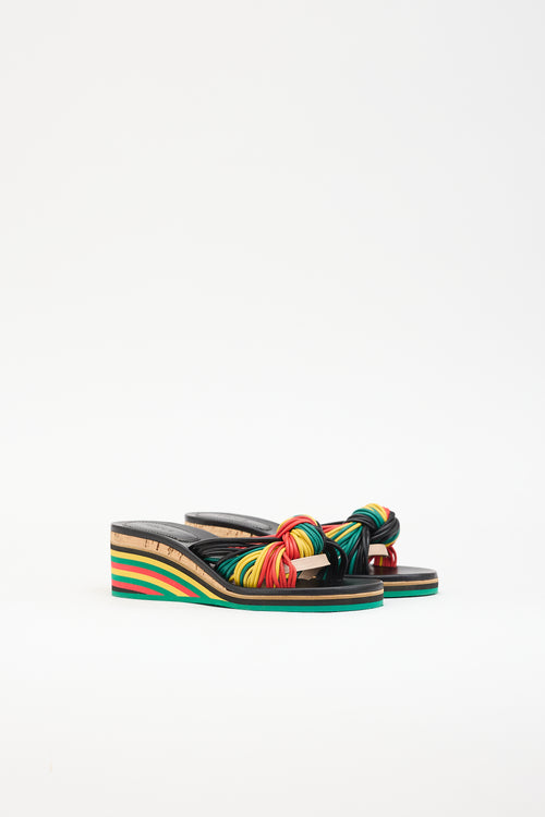 Chloé Leather Knotted Wedge Sandal