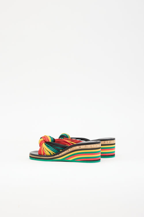 Chloé Leather Knotted Wedge Sandal