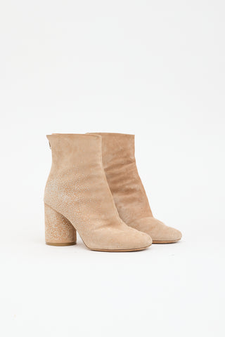 Maison Margiela Suede Rhinestone Ankle Boot