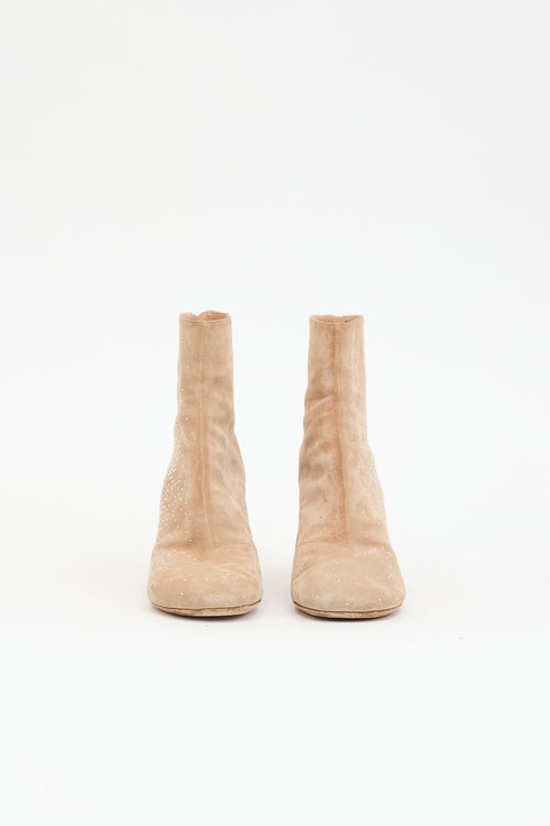 Maison Margiela Suede Rhinestone Ankle Boot