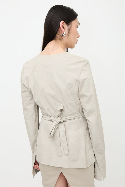 Rick Owens SS 2021 Distressed Leather Jacket