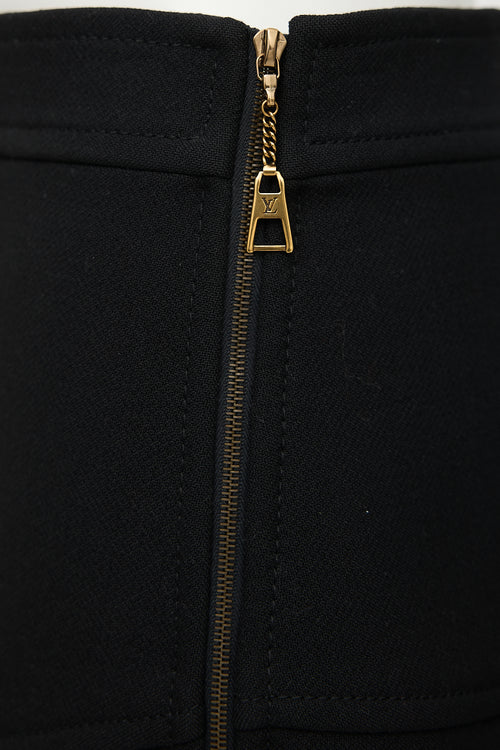 Louis Vuitton Wool Asymmetrical Skirt