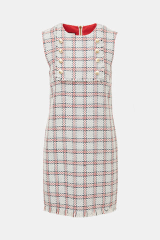 Gucci 2016 Metallic Tweed Shift Dress