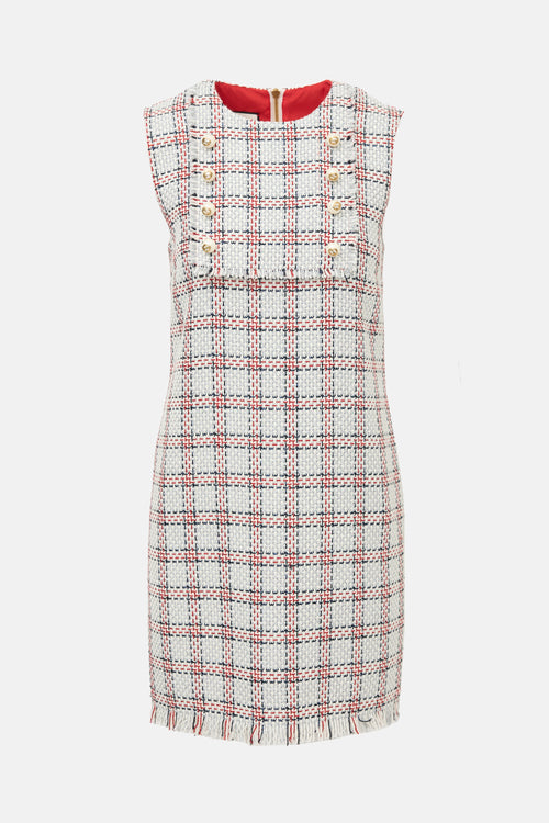 Gucci 2016 Metallic Tweed Shift Dress