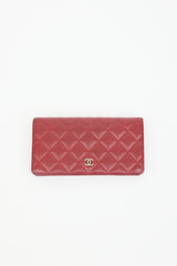Chanel 2012 Quilted Leather L-Yen Wallet