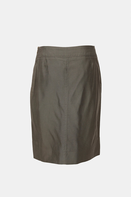 Louis Vuitton Vintage Twill Midi Skirt