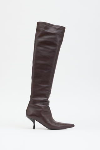 The Row Leather Bourgeoise Boot