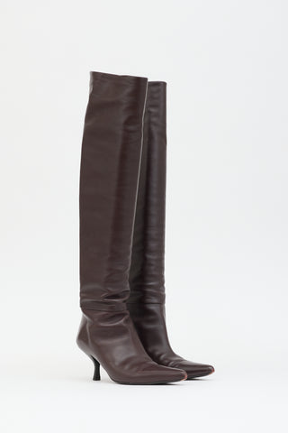 The Row Leather Bourgeoise Boot