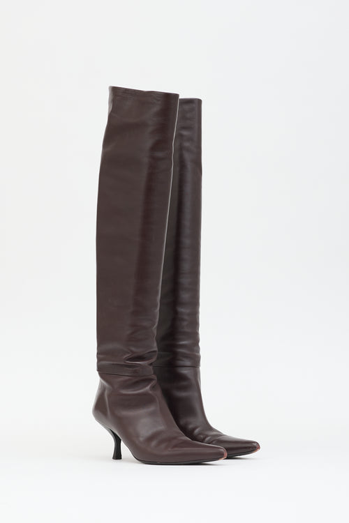 The Row Leather Bourgeoise Boot