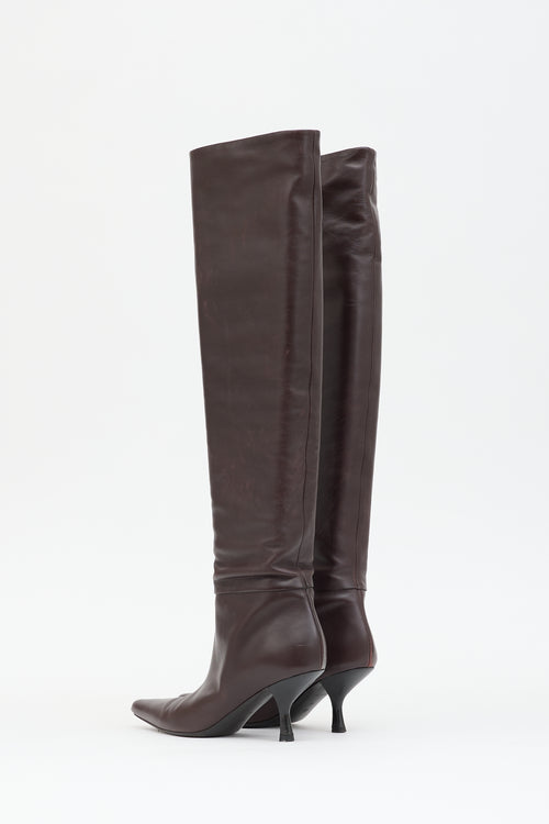 The Row Leather Bourgeoise Boot