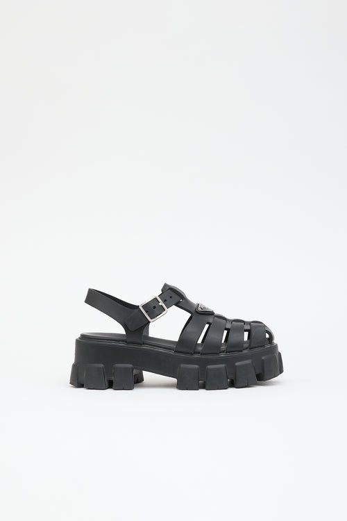 Prada Rubber Monolith Fisherman Sandal