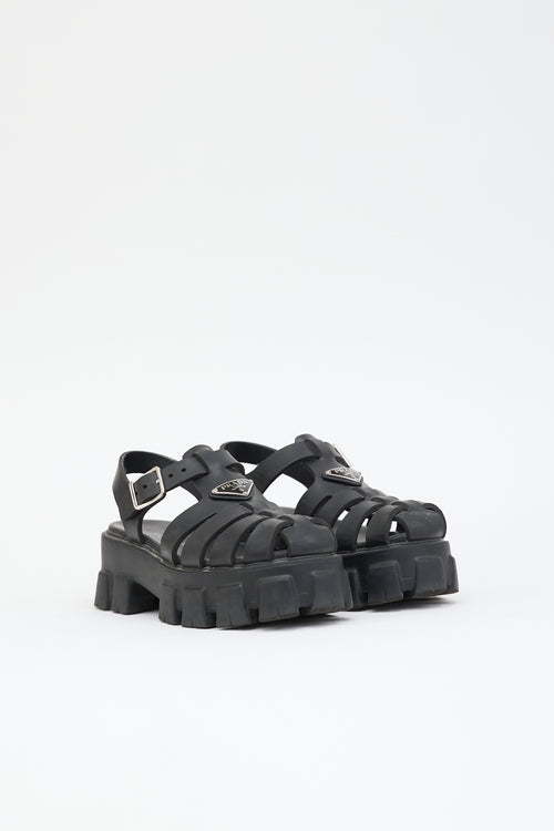 Prada Rubber Monolith Fisherman Sandal