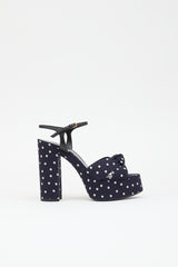 Saint Laurent Bianca 85 Polka Dot  Sandal
