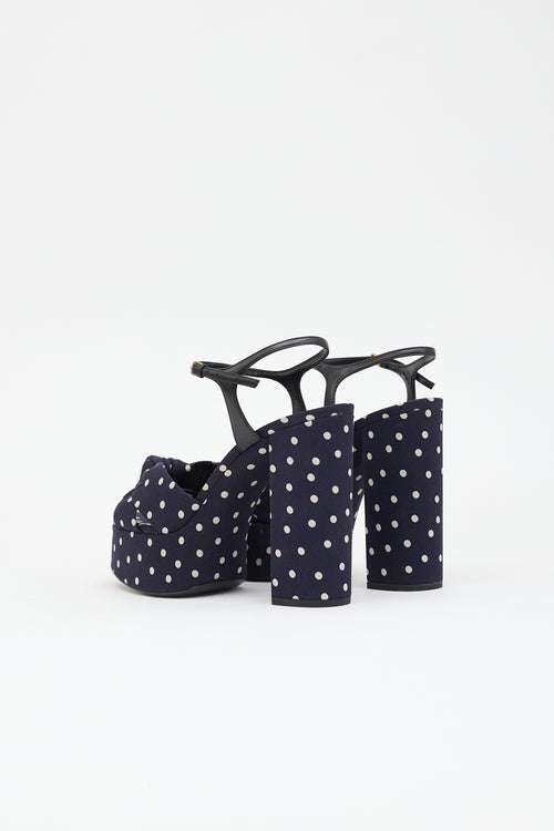 Saint Laurent Bianca 85 Polka Dot  Sandal