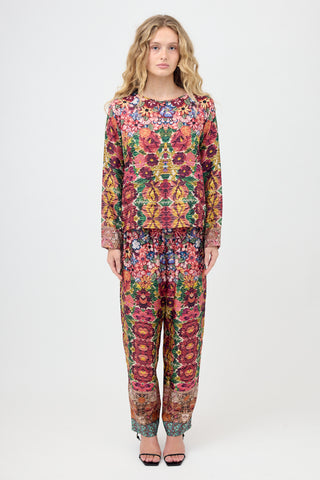 Pierre-Louis Mascia Silk Floral Two Piece Set