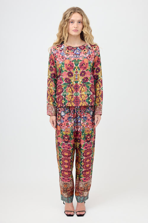 Pierre-Louis Mascia Silk Floral Two Piece Set