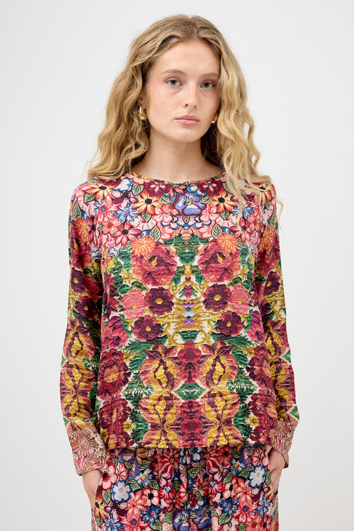 Pierre-Louis Mascia Silk Floral Two Piece Set