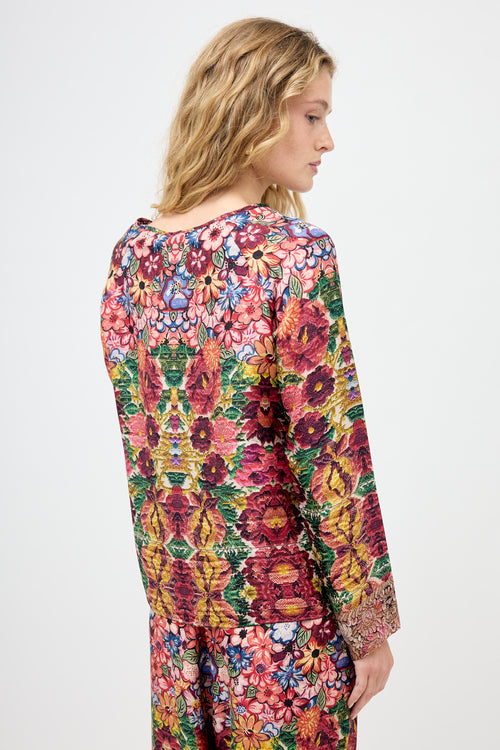 Pierre-Louis Mascia Silk Floral Two Piece Set
