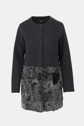 Max Mara Weekend Wool & Fur Coat