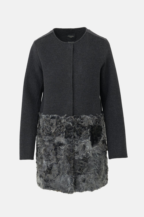 Max Mara Weekend Wool & Fur Coat