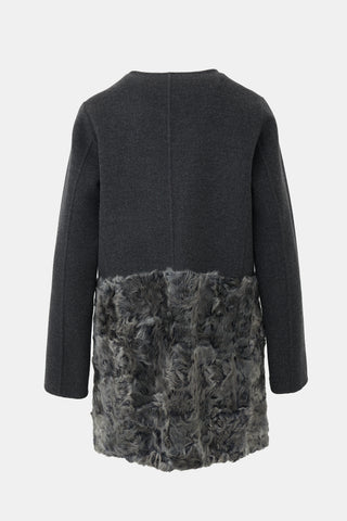 Max Mara Weekend Wool & Fur Coat