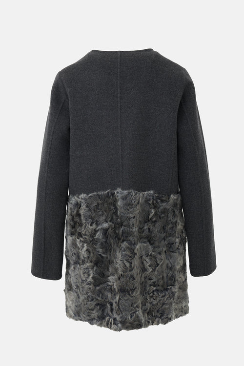 Max Mara Weekend Wool & Fur Coat