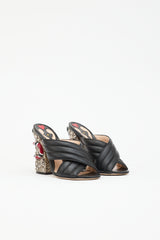 Gucci Leather Webby Snake Mule
