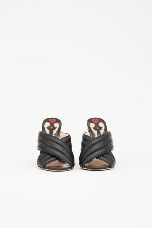 Gucci Leather Webby Snake Mule