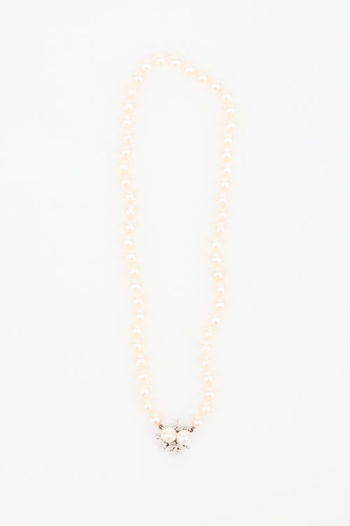 Fine Jewelry Pearl & 14k White Gold Necklace