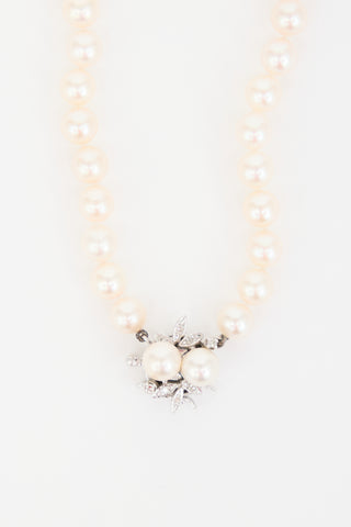 Fine Jewelry Pearl & 14k White Gold Necklace
