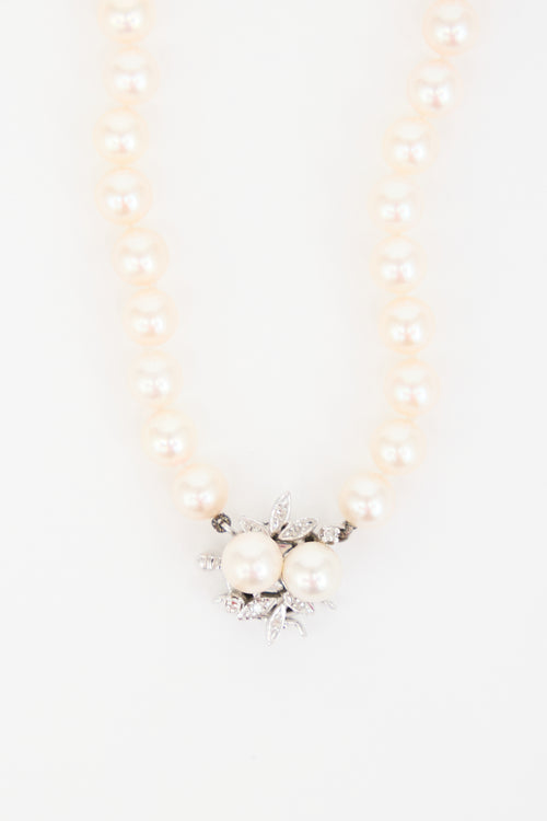 Fine Jewelry Pearl & 14k White Gold Necklace