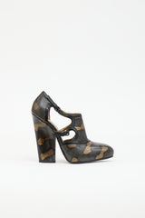 Bottega Veneta Leather Printed Cutout Pump