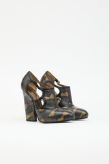 Bottega Veneta Leather Printed Cutout Pump