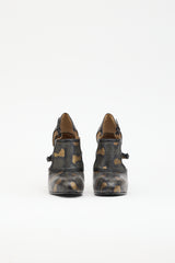 Bottega Veneta Leather Printed Cutout Pump