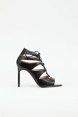 Manolo Blahnik Leather Lace Up  Pump