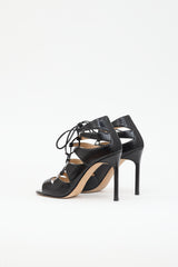 Manolo Blahnik Leather Lace Up  Pump