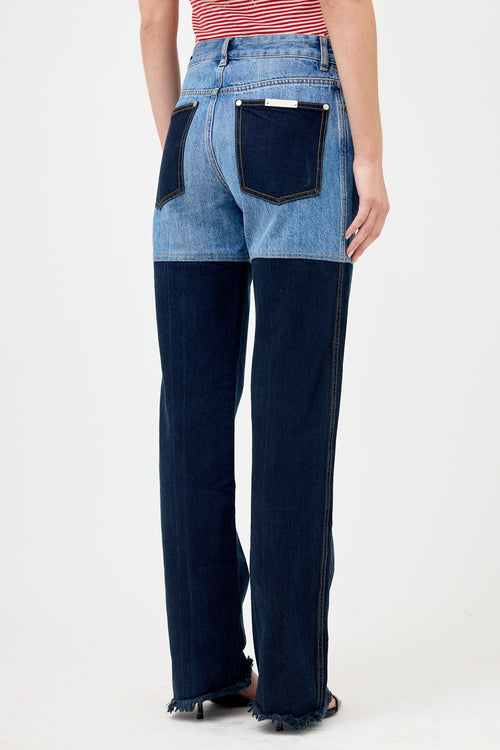 Peter Do Two Tone Straight Leg Jeans